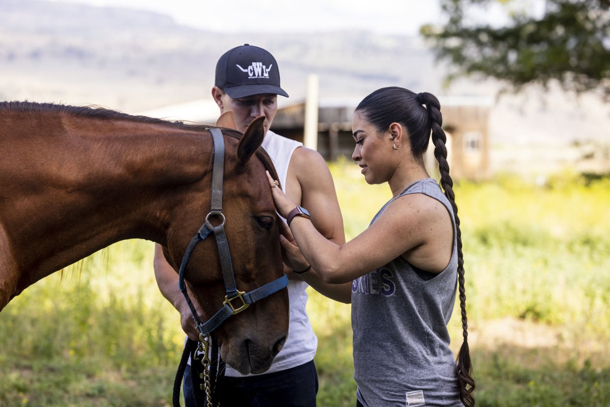 Andres with Indra Renteria and his horse, JD.